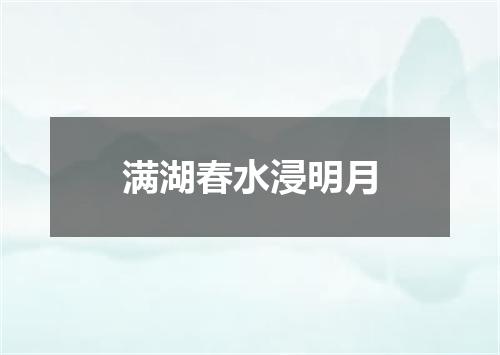 满湖春水浸明月