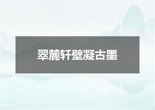 翠麓轩壁凝古墨