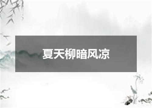 夏天柳暗风凉