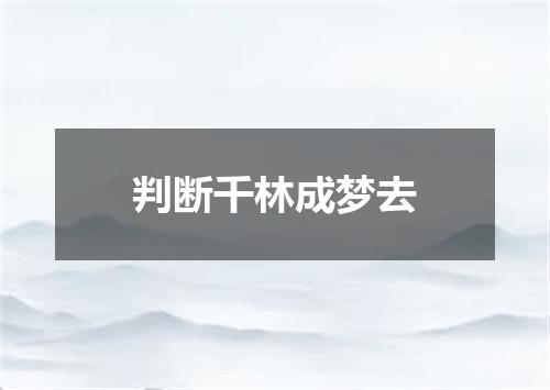 判断千林成梦去
