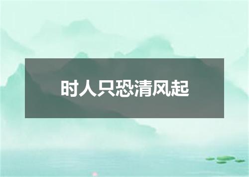 时人只恐清风起