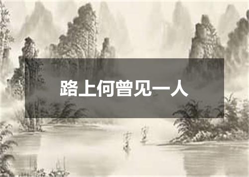 路上何曾见一人