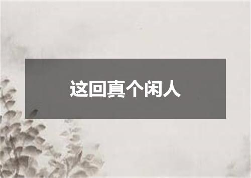 这回真个闲人