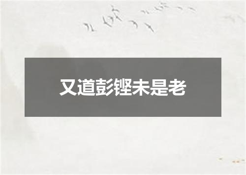又道彭铿未是老