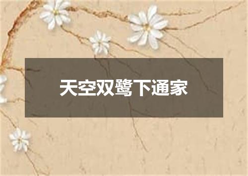 天空双鹭下通家