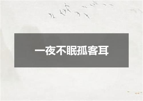 一夜不眠孤客耳
