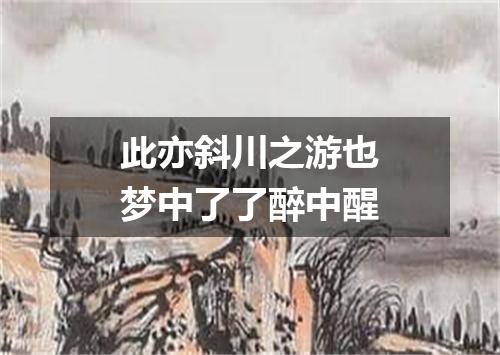 此亦斜川之游也梦中了了醉中醒