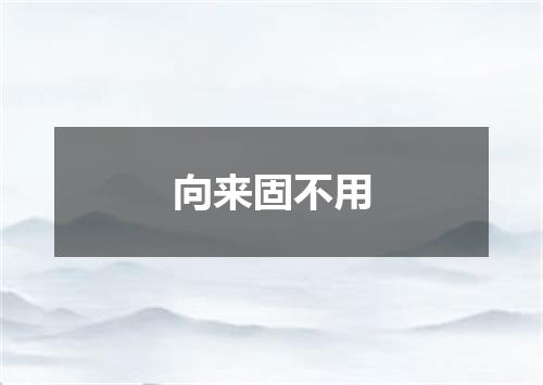 向来固不用