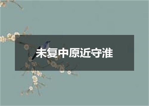 未复中原近守淮