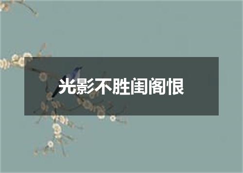 光影不胜闺阁恨