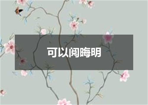 可以阅晦明