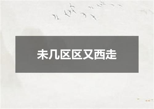 未几区区又西走