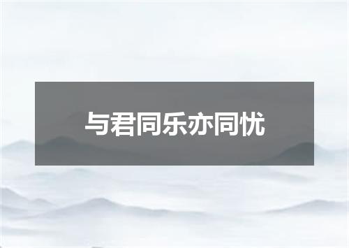 与君同乐亦同忧