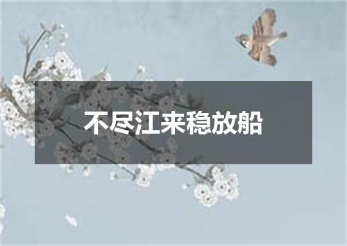不尽江来稳放船