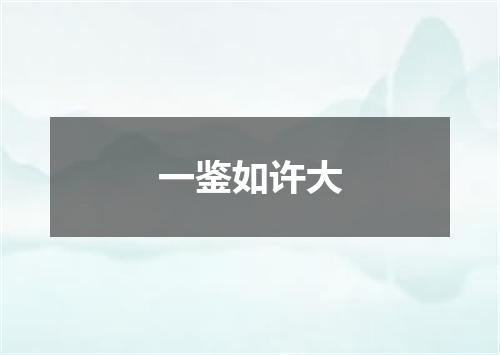 一鉴如许大