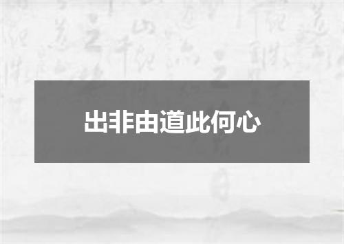 出非由道此何心
