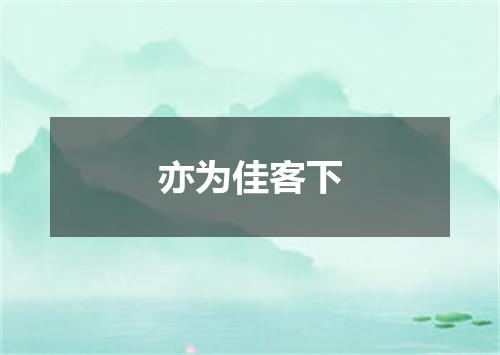 亦为佳客下