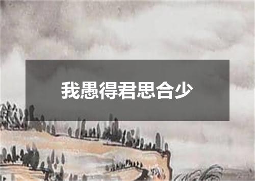 我愚得君思合少