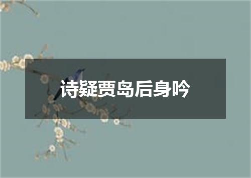 诗疑贾岛后身吟