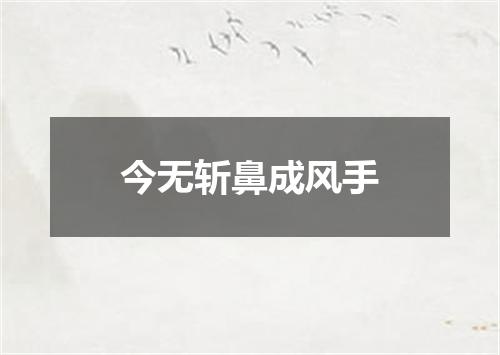 今无斩鼻成风手