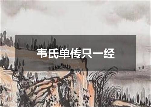 韦氏单传只一经