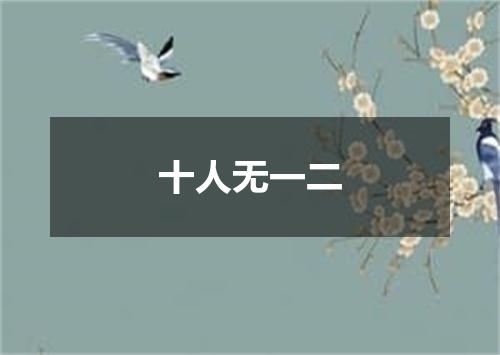 十人无一二