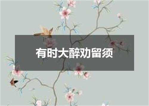 有时大醉劝留须