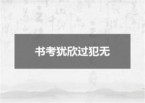 书考犹欣过犯无