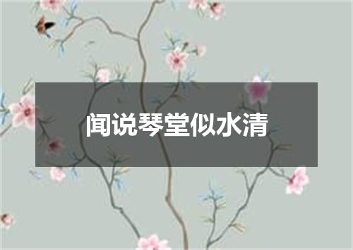 闻说琴堂似水清