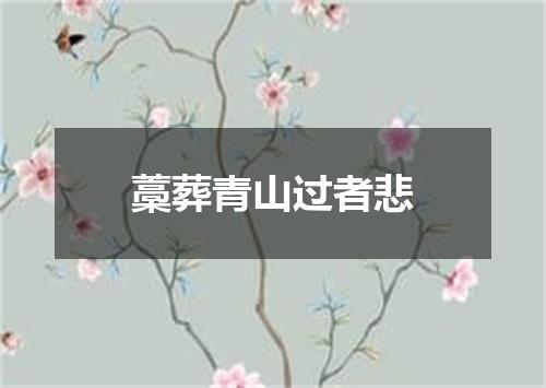 藁葬青山过者悲