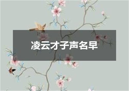 凌云才子声名早