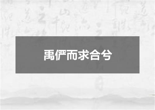 禹俨而求合兮