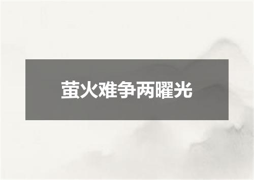 萤火难争两曜光