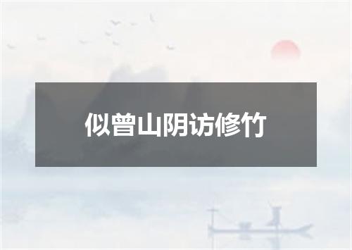 似曾山阴访修竹