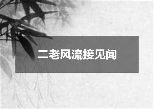 二老风流接见闻