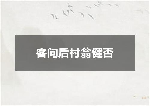 客问后村翁健否