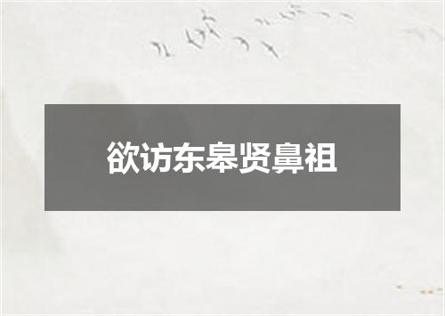 欲访东皋贤鼻祖