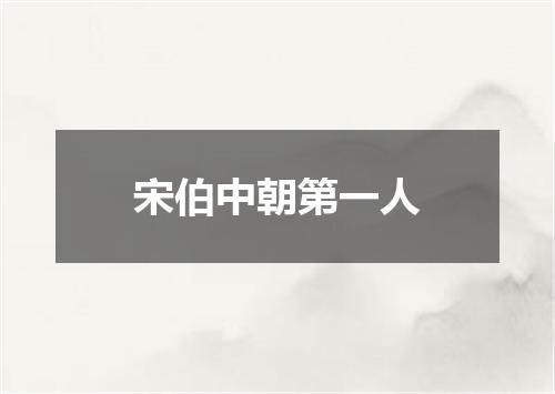 宋伯中朝第一人