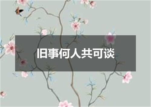 旧事何人共可谈