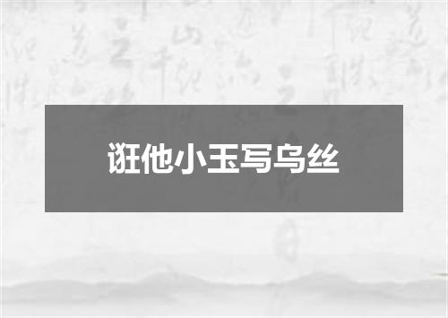 诳他小玉写乌丝