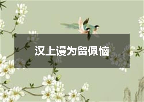 汉上谩为留佩恼