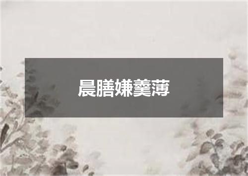 晨膳嫌羹薄