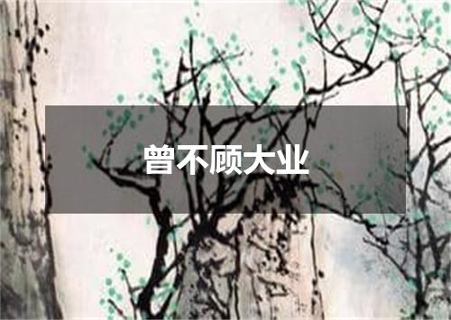曾不顾大业