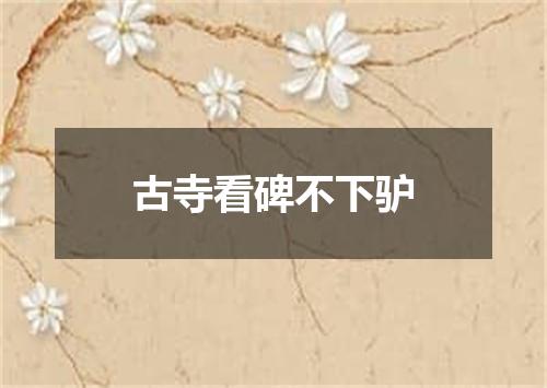 古寺看碑不下驴