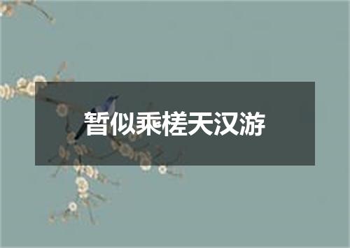 暂似乘槎天汉游
