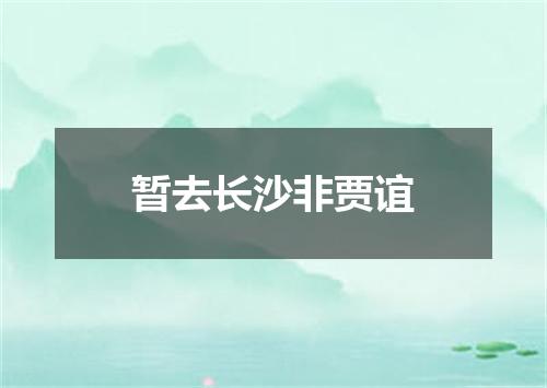 暂去长沙非贾谊