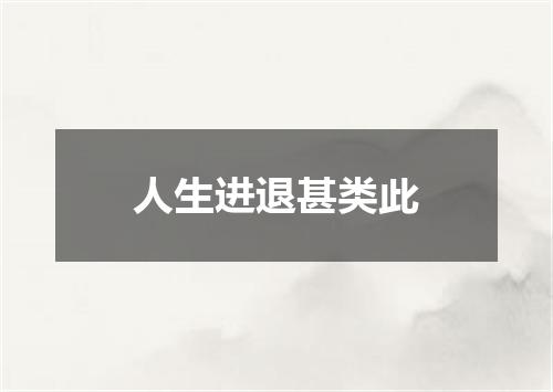 人生进退甚类此