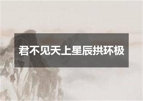 君不见天上星辰拱环极