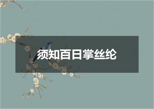 须知百日掌丝纶