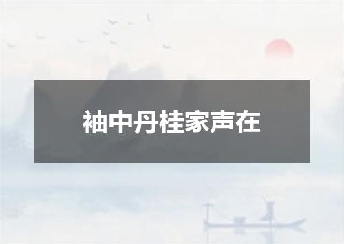 袖中丹桂家声在